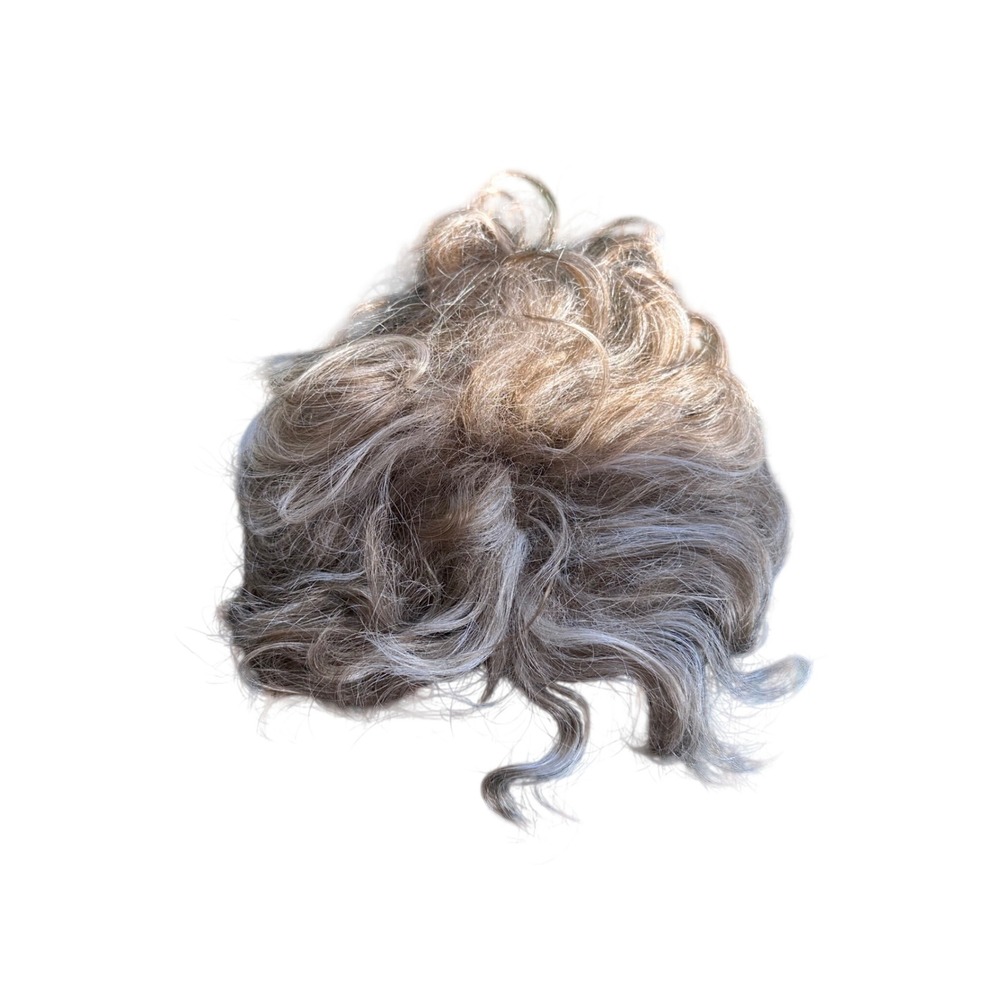 European Naturals Thomas Charles Hairpiece Wig Topper Ash Blonde Grey Curly 10in